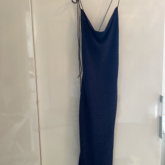 Finders navy maxi polka dot dress - Picture 4 of 5